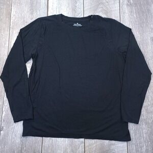 True North Base Layer Top Mens Large Black 100% Merino Wool Long Sleeve Shirt